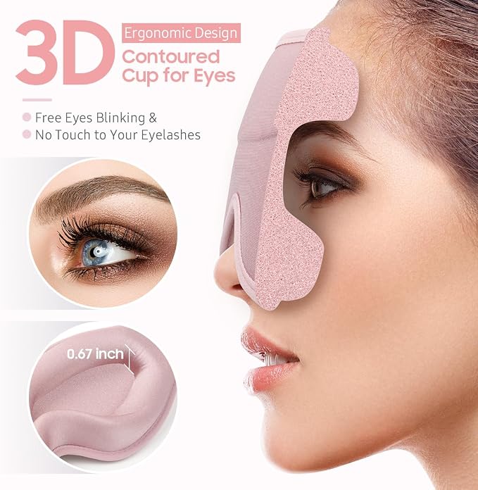 BeHoomi Sleep Mask, 2 Packs Premium Eye Mask - Image 3