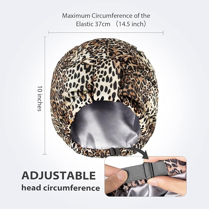 INNELO Luxury Shower Cap for Women Reusable Waterproof, Double Layered Shower - Image 3