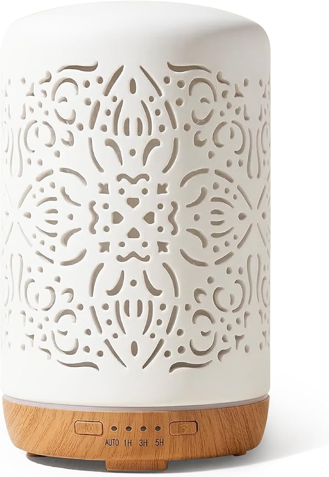 Earnest Living Essential Oil Diffuser White Ceramic Diffuser 250 ml Timers by EarnestLiving