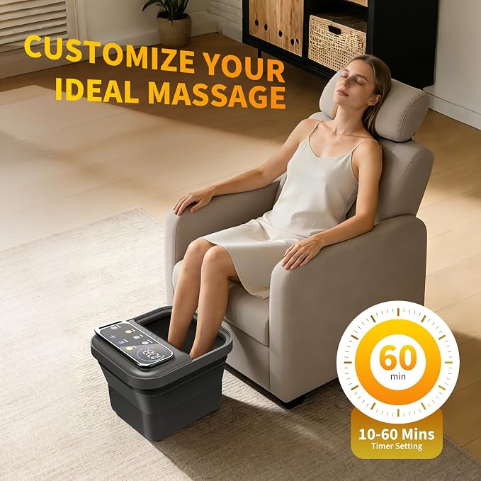 Collapsible Foot Spa Bath with Heat and Massage, Motorized Shiatsu Foot - Image 2