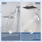 Hibbent Upgraded cUPC Certified 13'' Shower Head Combo, High Pressure 5-spray - Image 6