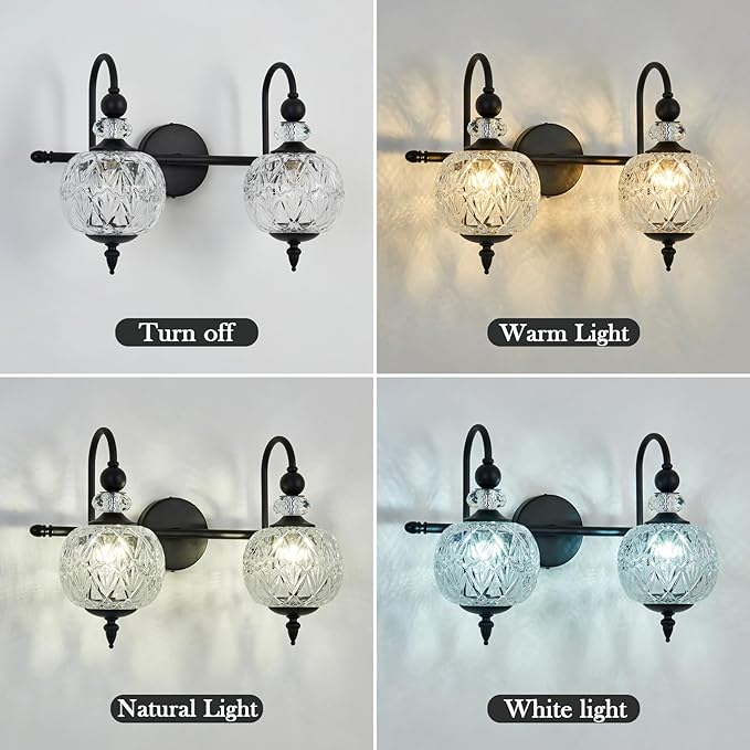 Piepooye Vintage Bathroom Light Fixtures Black Vanity Light - Image 8