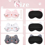 Haysandy 3 Pieces Sleep Mask for Kids Girls Cute Cat Sleeping Eye Cover Soft - Image 2