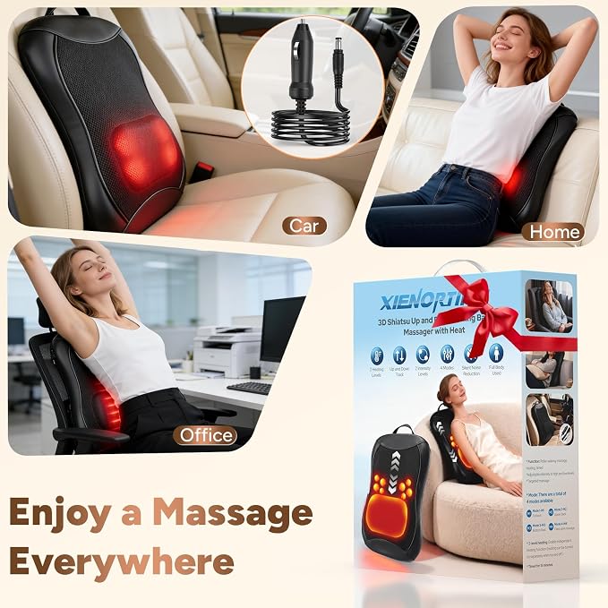 Back Massager with Heat, 4D Rolling Massage Nodes - Image 5