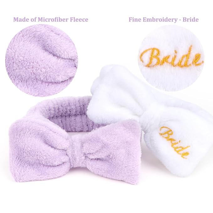 CIEHER 8 Pack White & Purple Spa Headband - Image 2