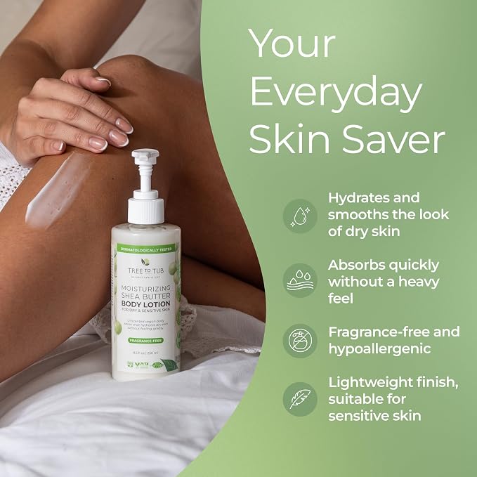 Tree To Tub Unscented Shea Butter Body Lotion - Image 3