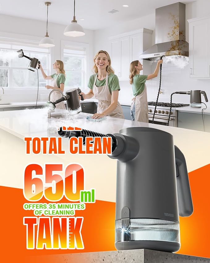 Handheld Steam Cleaner for Home, 15s Instant Heat Pressurized Steam Cleaner - Image 8