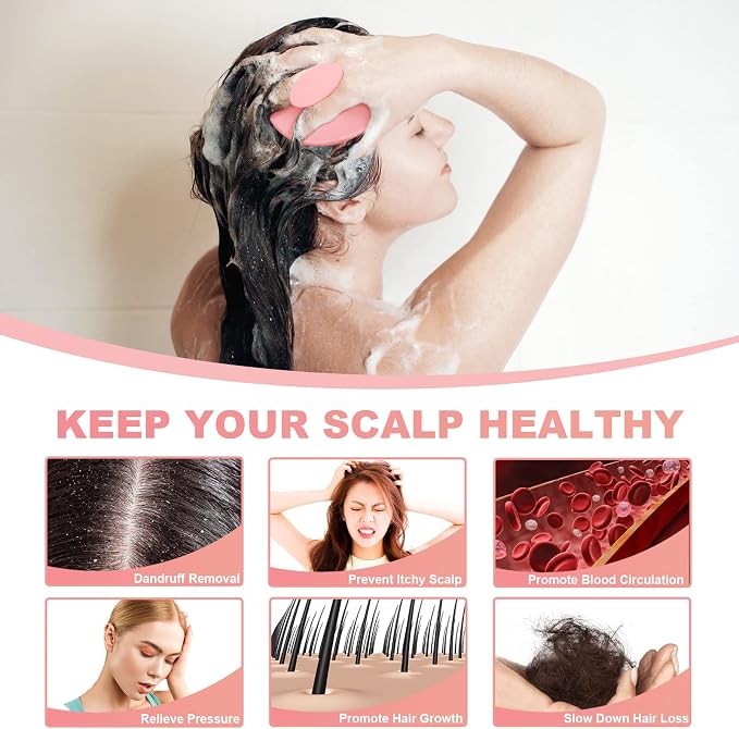 Meartchy Silicone Scalp Massager Shampoo Brush, Scalp Brush - Image 4
