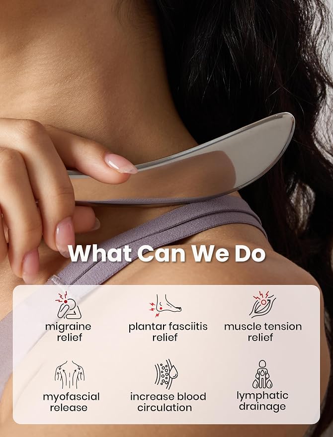 lifechill Metal Massage kit, Stainless Steel Body gua sha Tool, Pressure Point - Image 4