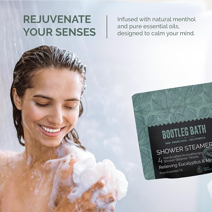 Shower Steamers Aromatherapy Eucalyptus and Mint 4 Pack, 100% Pure Essential Oil - Image 3