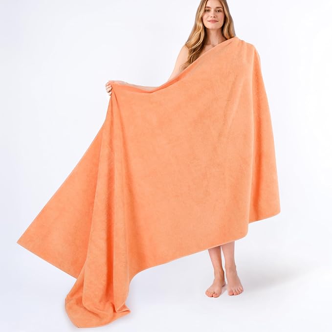 American Soft Linen 100% Cotton 600 GSM Turkish 40x80 Oversized Bath Towel Sheet by AmericanSoftLinen