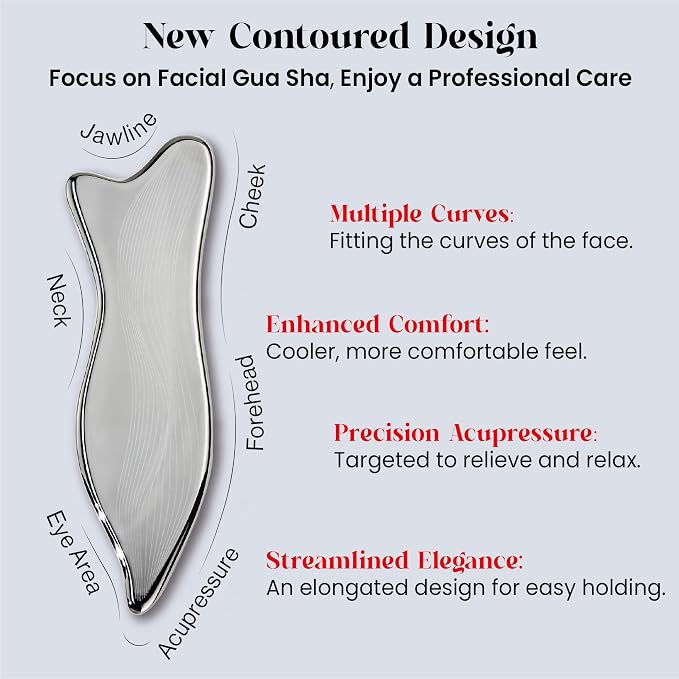 Rena Chris Stainless Steel Gua Sha Facial Tools - Image 3