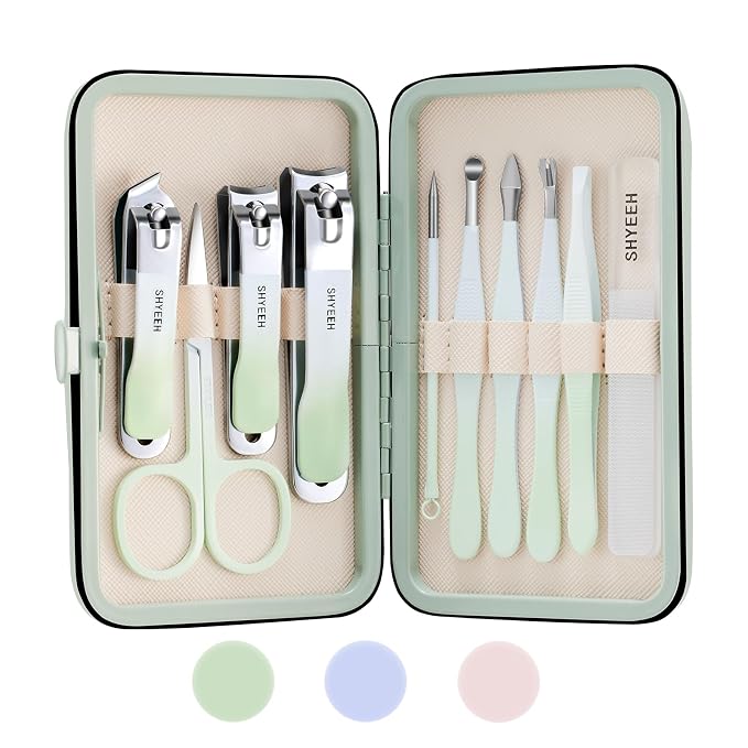 Manicure Set, Portable Mini Manicure and Pedicure Kit, Travel Grooming Nail Kit by SHYEEH