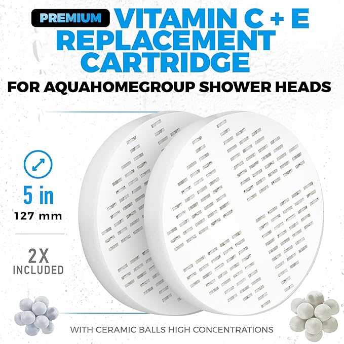 AquaHomeGroup Vitamin C + E + A Shower Filter Cartridge 2-Pack - Image 3