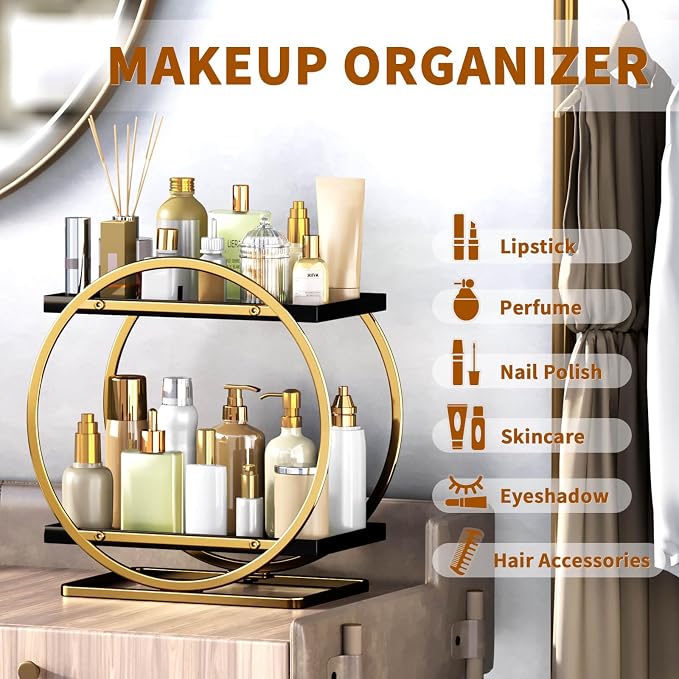 Makeup Organizer for Vanity, 2-Tier Bathroom Countertop Organizers, Bathroom - Image 8