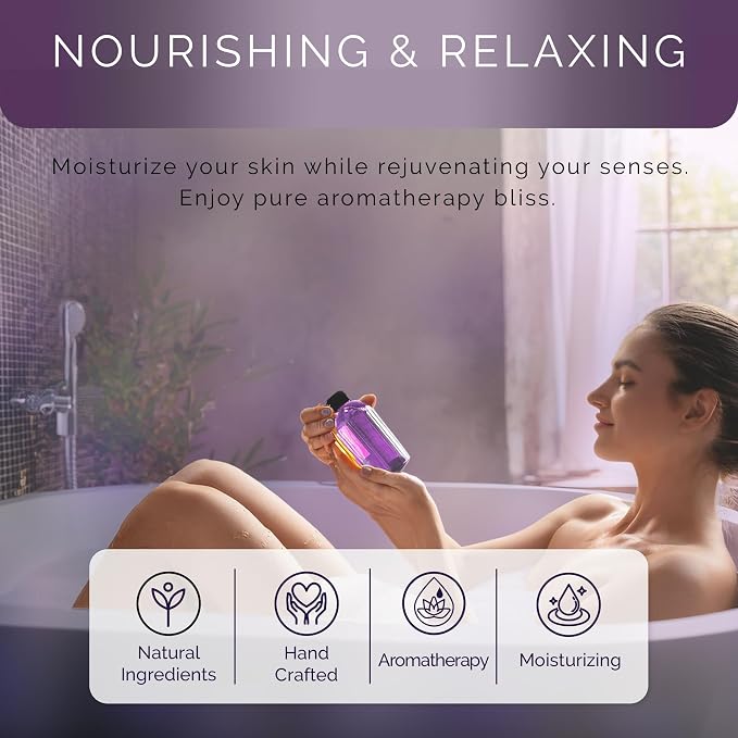 Lavender Bath Oil with Marula, and Jojoba Oils, Chamomile Extract, and 100% - Image 4