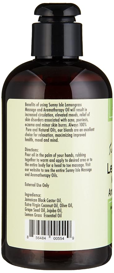 Sunny Isle Lemongrass Massage and Aromatherapy Oil - Image 5