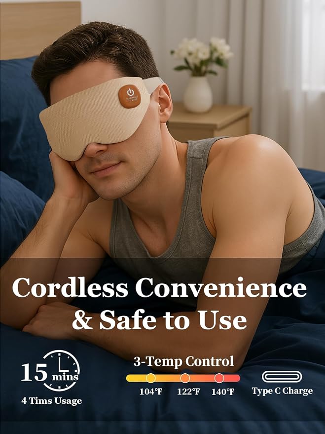 Heated Eye Mask, Cordless Warm Eye Compress - Image 3