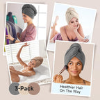 Umisleep 3 Pack Microfiber Hair Towel Wrap - Image 6