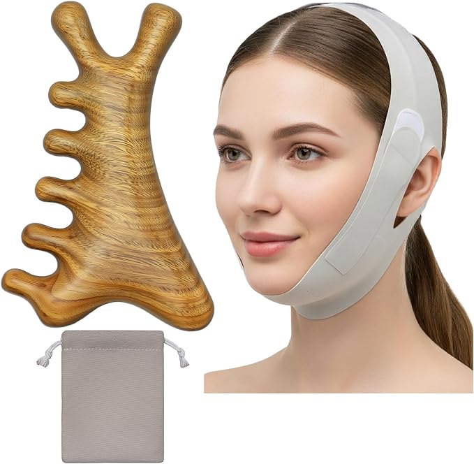 4 in 1 Gua Sha Tool for Face & V Line Lifting Mask, Scalp Massage, Jaw Lifting by kullder