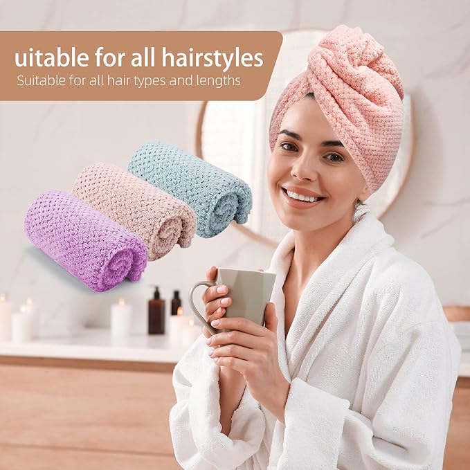 CZZXI 3 PCS Microfiber Hair Towel, Hair Wraps - Image 5