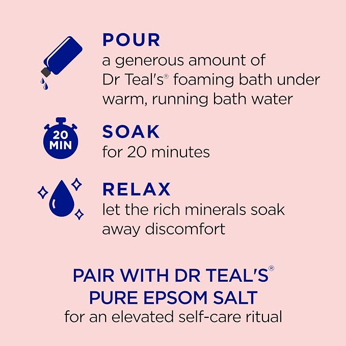Dr Teal's Foaming Bath with Pure Epsom Salt, Ashwagandha, 34 fl oz - Image 3