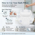 Bath Pillow for Tub, Bathtub Pillow for Head, Neck and Back Support, 4D Air - Image 3