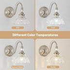 1 Piece Brushed Nickel Finish Wall Sconce, 1-Light Modern Wall Sconce - Image 7
