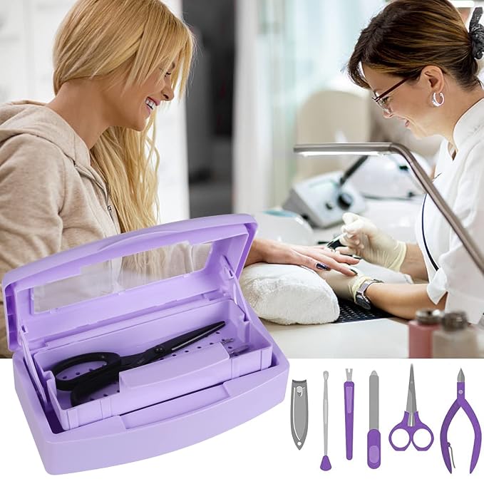 Gusnilo Nail Tool Sterilizer Box Disinfectant Jar Plastic Disinfectant - Image 7