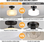 Industrial Black Matte Light Fixtures Ceiling Mount, - Image 7
