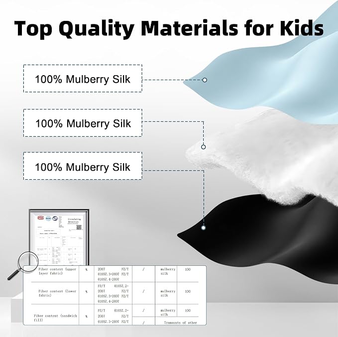 Silk Sleep Eye Mask for Kids, 100% Real Natural Pure Silk Sleeping Masks - Image 2