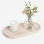 Beige Travertine Vanity Tray | Natural Stone Bathroom Organizer | Perfume & by Unknown