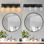 GoYeel Bathroom Light Fixtures Over Mirror, Matte Black Vanity Light 4 Light - Image 6