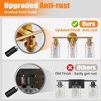 DLLT 3-Light Bathroom Light Fixtures: Gold Modern Vanity Wall Lights - Image 5