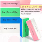 6-Pack Large Square Sponge Nail Buffer Block, 4-Way Nail File and Buffer - Image 2