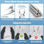 Modacraft 8 PCS Podiatrist Toenail Clippers, Professional Heavy Duty Ingrown & - Image 3