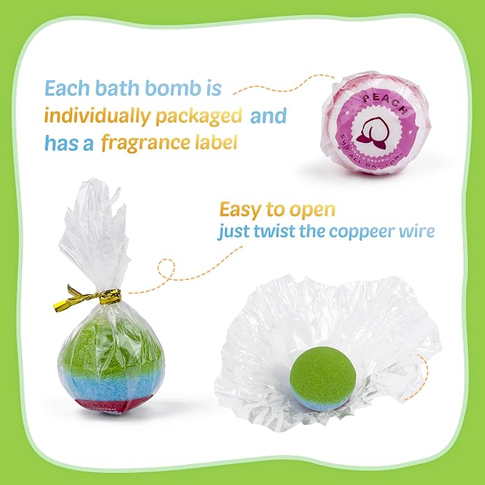 Bath Bombs for Kids, Handmade Organic Bubble Bath Ball Gift Set for Boys and - Image 7