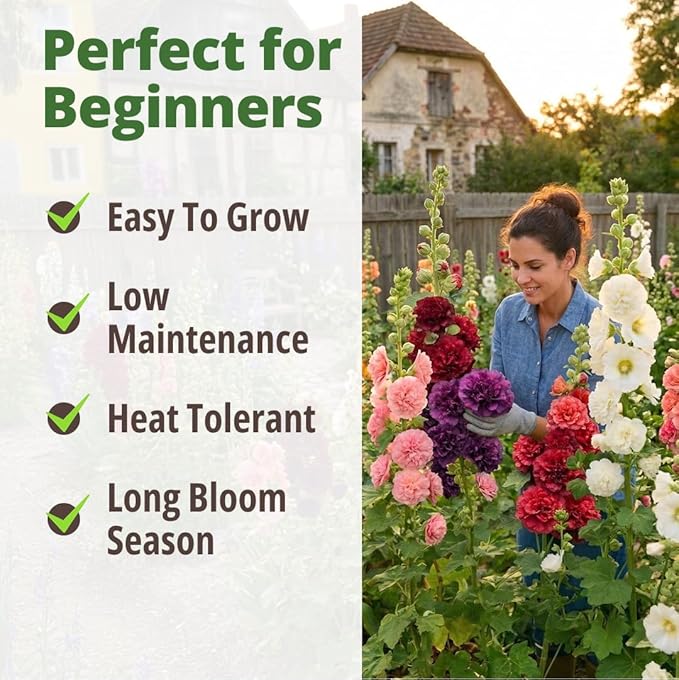 HOME GROWN Hollyhock Chaters Double Mix 2400 Seeds – Holly Hocks Seeds - Image 4