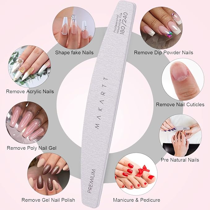 Makartt Nail Files: 180/240 Grit Emery Boards - Image 6