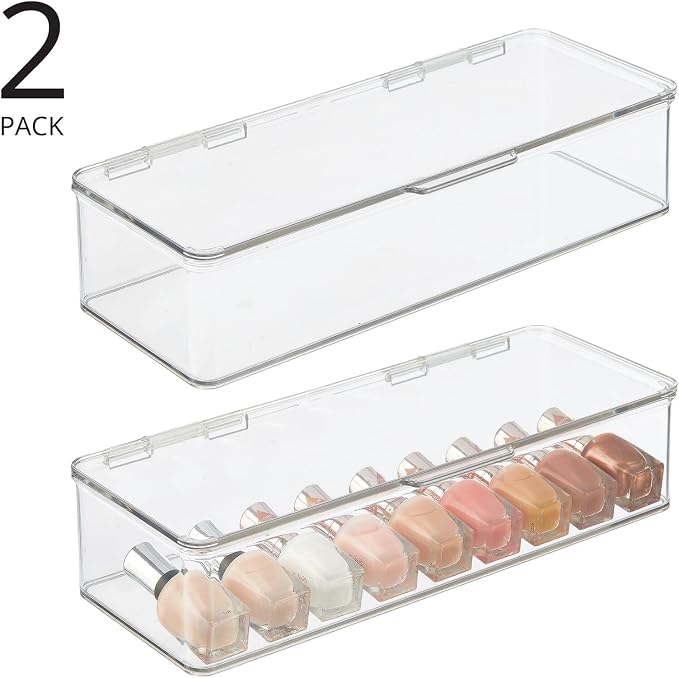 mDesign Makeup Storage Stackable Organizer Box - Image 2