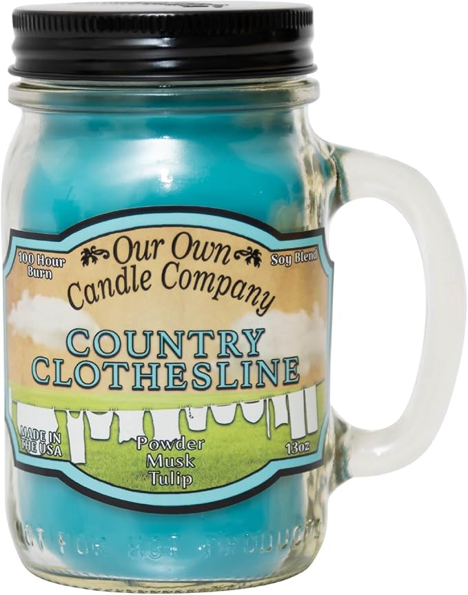 Our Own Candle Company, Clothesline Scented Mason Jar Candle, 100 Hour Burn Time by OurOwnCandleCompanycandles