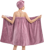 Bath Wrap Towels for Women – Adjustable Spa Shower Wrap by HJMJY