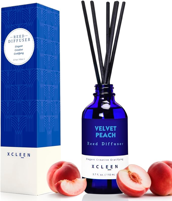 Xcleen Reed Diffuser Set, Velvet Peach Scent Fragrance Oil Diffuser, Reed by Xcleen