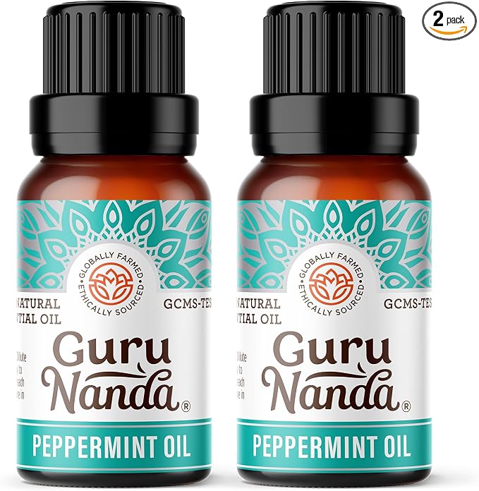 GuruNanda Peppermint Essential Oil, 100% Pure, Natural & Undiluted Aromatherapy by Gurunanda