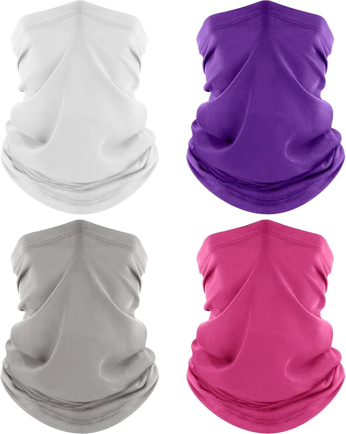 ROXUN 4 Pack Neck Gaiter, Cooling Breathable Face Mask UV Protection Scarf by Roxun