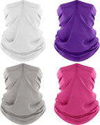 ROXUN 4 Pack Neck Gaiter, Cooling Breathable Face Mask UV Protection Scarf by Roxun
