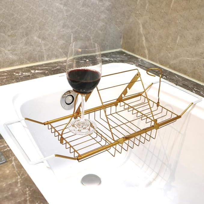 PLKO Bathtub Tray, Stainless Steel Shower Bathtub Caddy Tray by PLKO