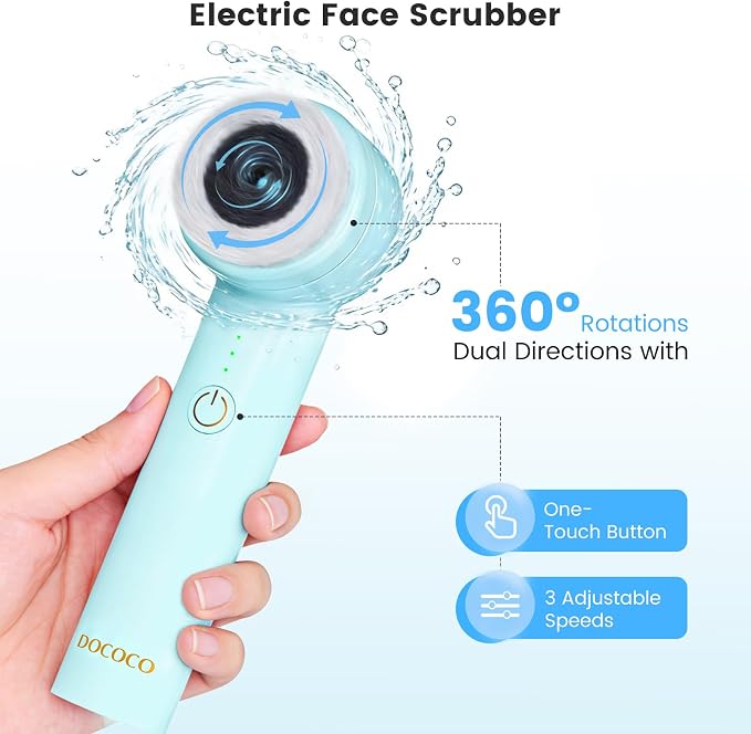 Facial Cleansing Brush with Dual Rotating, Electric Face Scrubber, 3 in 1 - Image 5