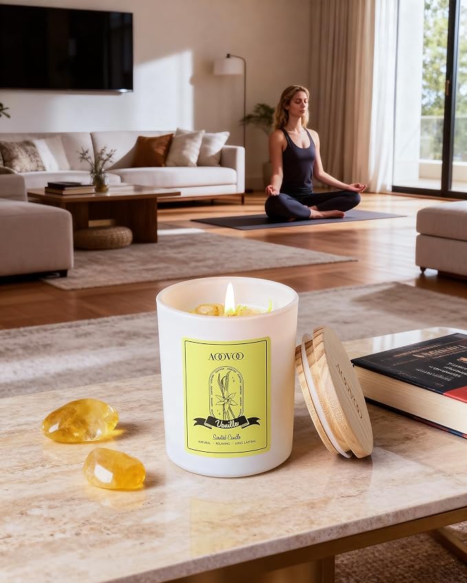 AOOVOO Rose/Vanilla/Eucalyptus/Lavender Scented Candles - Image 2