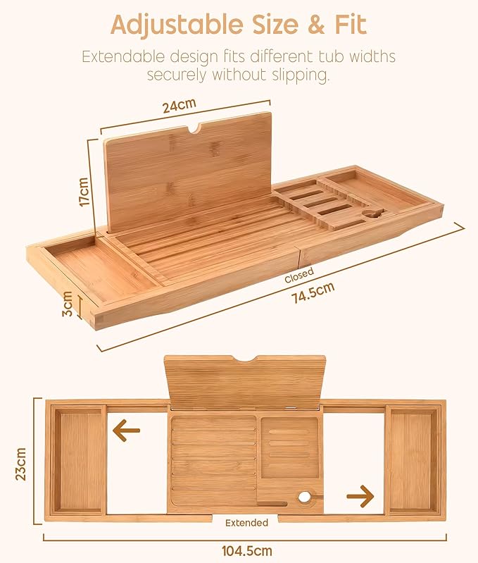 Bathtub Tray Caddy Expandable, Foldable Bath Tray, Bathtub Trays - Image 6